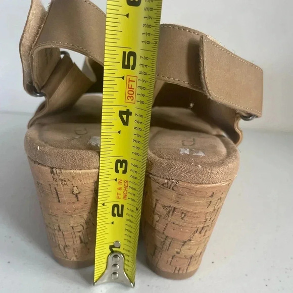Chinese Laundry Tan Vegan Leather Cork Wedge Sandals Size 9‎ EUC! - Picture 4 of 9